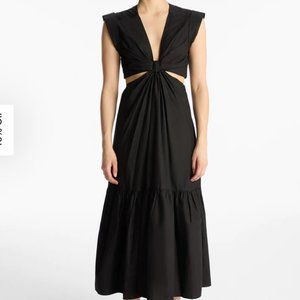 ALC Alexandria Cutout Midi Black Poplin summer dress